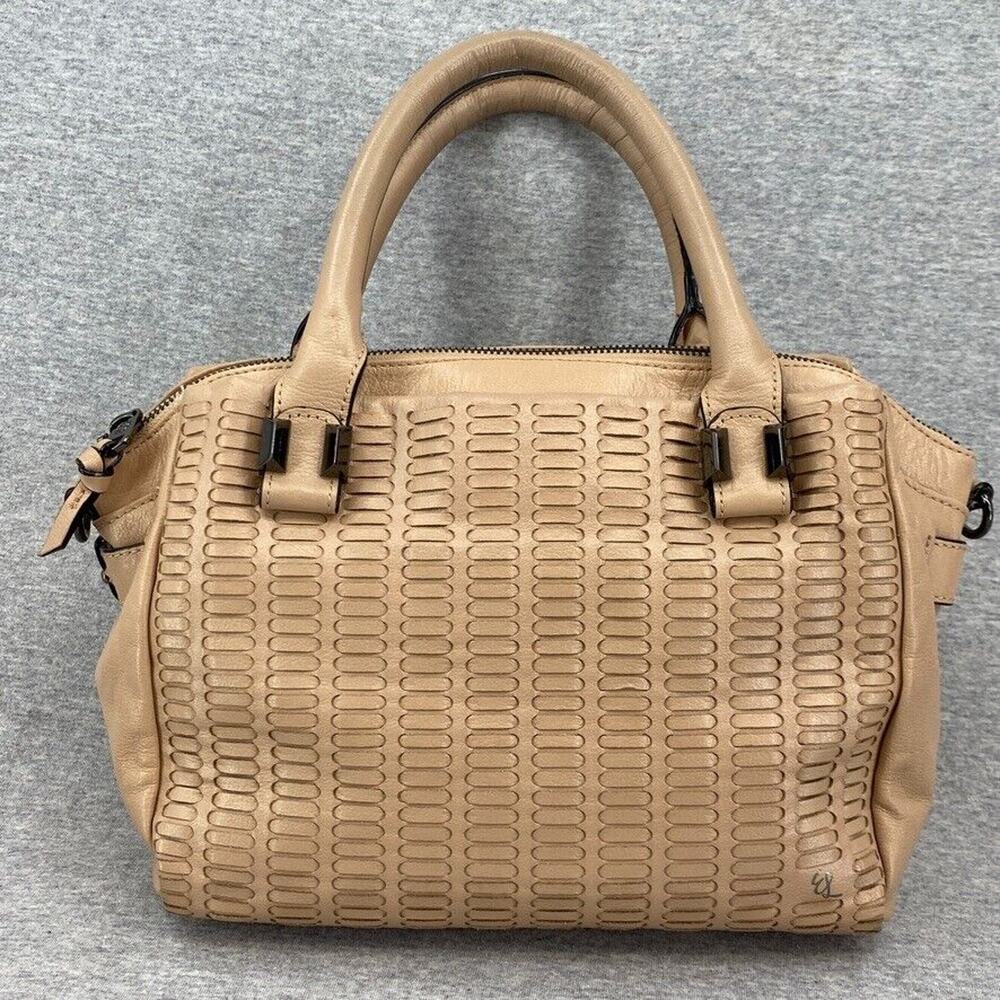 Elliott Lucca Purse Beige Leather Woven Bali 89 Isabella Shoulder Bag Handbag